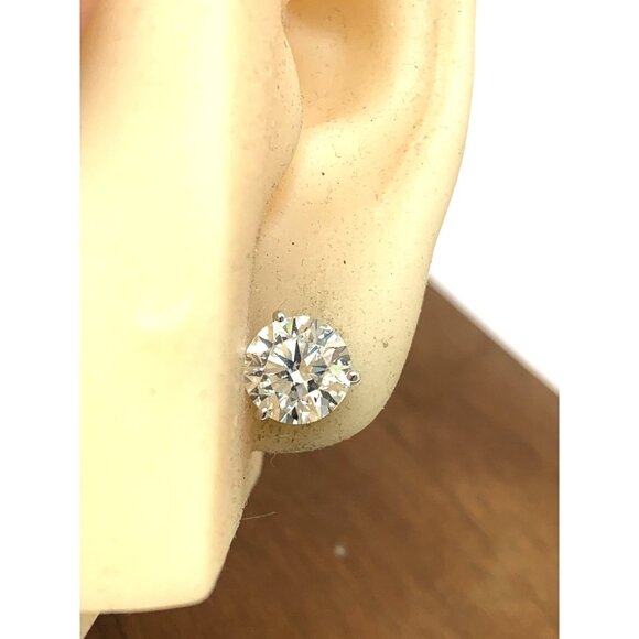 Diamond Earrings 14k White Gold 4.94ctw IGI Certified Lab Grown Stud Push Backs - Picture 6 of 12